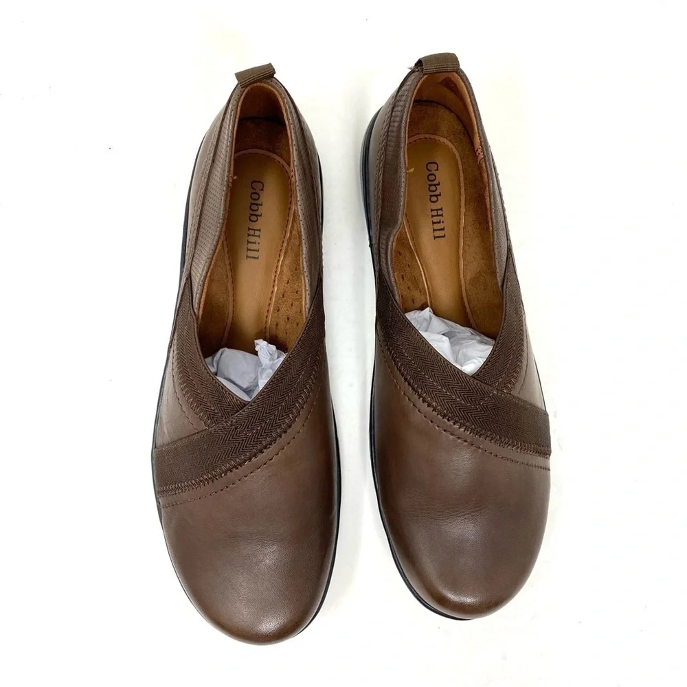 Cobb Hill Penfield Envelope Slip On shoes Brown Leather NARROW CI9278